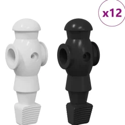 vidaXL Joueurs de table de baby-foot 24 pcs Noir et Blanc HIPS