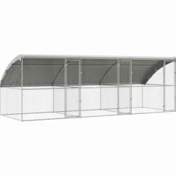 vidaXL Kennel pour Chiens 3 pcs Argenté 6 x 2 x 2 m Acier galvanisé