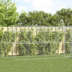 Articles Pour Animaux De Compagnie-vidaXL Kennel pour Chiens 2 pcs Argenté 4 x 2 x 2 m Acier galvanisé
