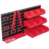 vidaXL Kit de bacs de stockage et panneaux muraux 34 pcs Rouge et noir