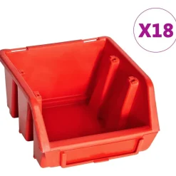 Accessoires De Quincaillerie-vidaXL Kit de bacs de stockage et panneaux muraux 32 pcs rouge et noir noir et rouge