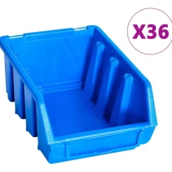 Accessoires De Quincaillerie-vidaXL Kit de bacs de stockage avec panneaux muraux 96 pcs Bleu