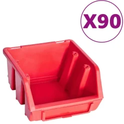 vidaXL Kit de bacs de stockage et panneaux muraux 96 pcs et noir