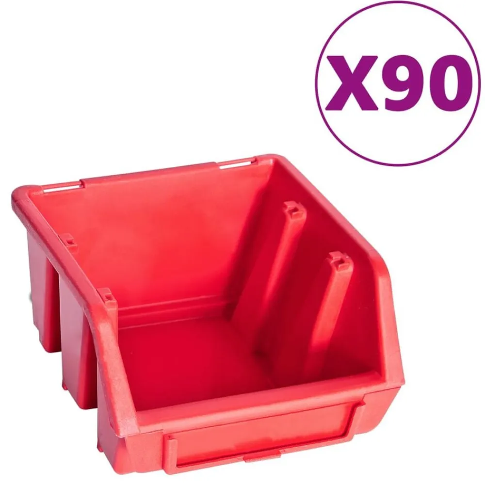 vidaXL Kit de bacs de stockage et panneaux muraux 96 pcs et noir
