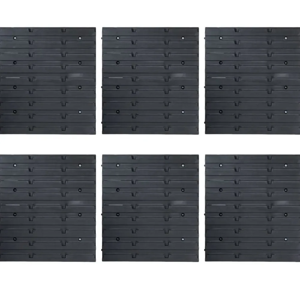 vidaXL Kit de bacs de stockage et panneaux muraux 96 pcs et noir