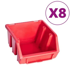vidaXL Kit de bacs de stockage et panneaux muraux 39 pcs Rouge et noir