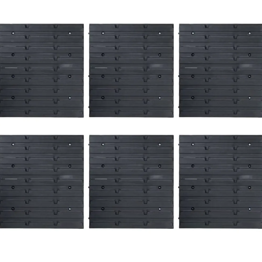 vidaXL Kit de bacs de stockage et panneaux muraux 96 pcs et noir