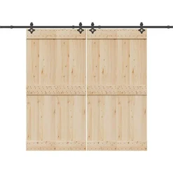 Matériaux De Construction-vidaXL Kit de quincaillerie de porte coulissante 305 cm acier noir