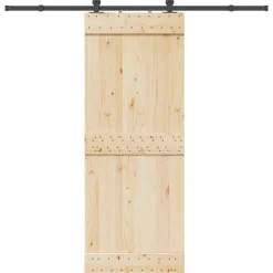 Matériaux De Construction-vidaXL Kit de quincaillerie de porte coulissante 213,5 cm acier noir