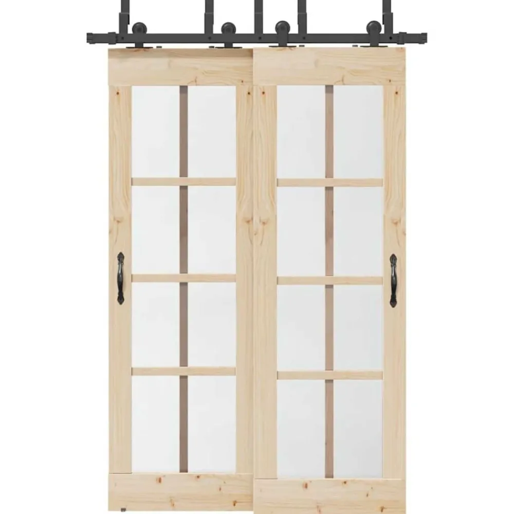 Matériaux De Construction-vidaXL Kit de quincaillerie de porte coulissante 152,5 cm acier noir