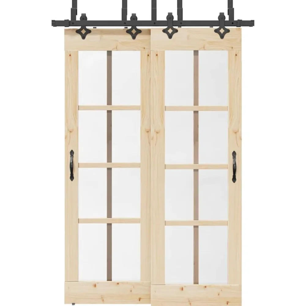 Matériaux De Construction-vidaXL Kit de quincaillerie de porte coulissante 152,5 cm acier noir