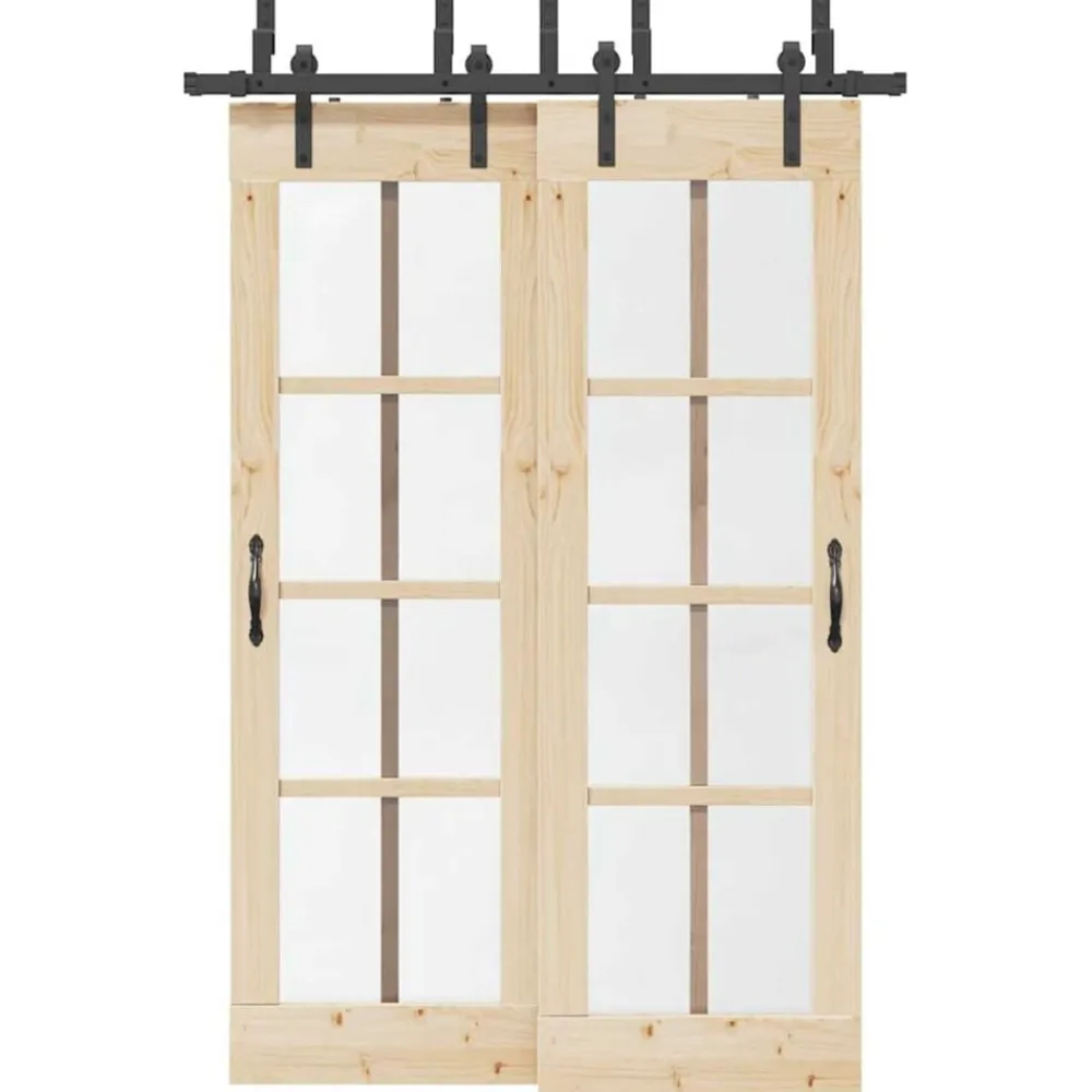 Matériaux De Construction-vidaXL Kit de quincaillerie de porte coulissante 152,5 cm acier noir