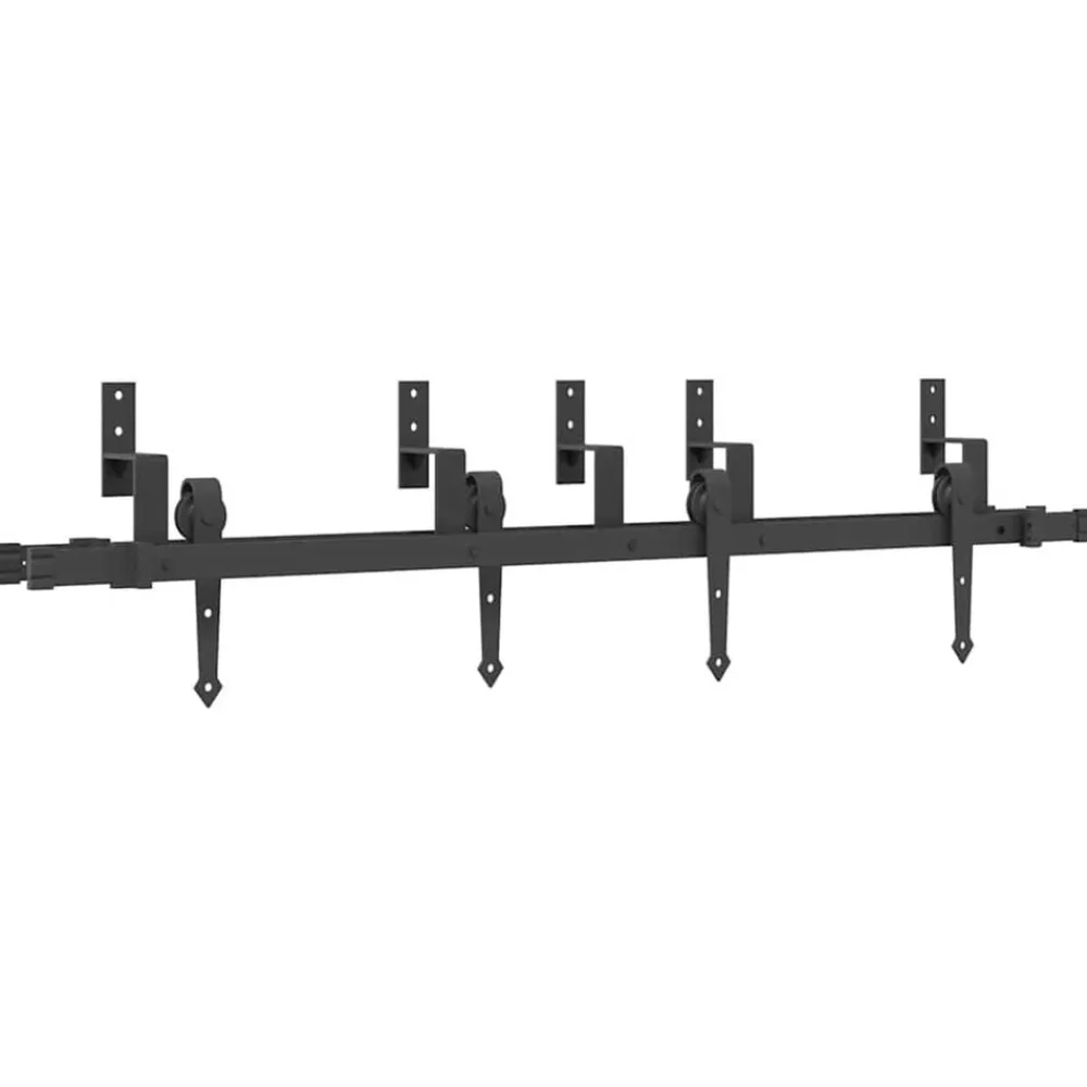 vidaXL Kit de quincaillerie de porte coulissante 152,5 cm acier noir