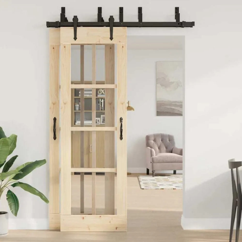 vidaXL Kit de quincaillerie de porte coulissante 152,5 cm acier noir