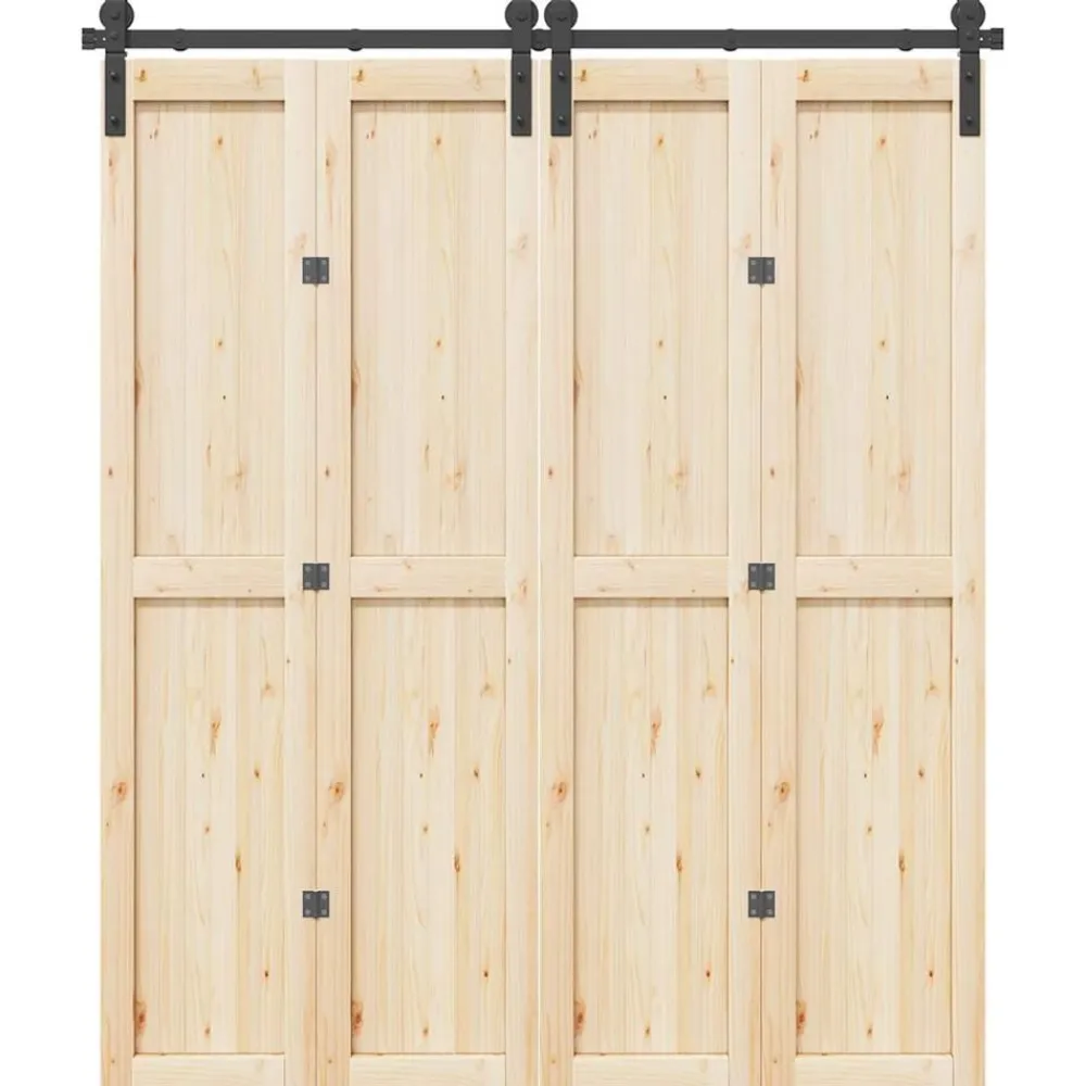 vidaXL Kit de quincaillerie de porte coulissante 183 cm Acier Noir