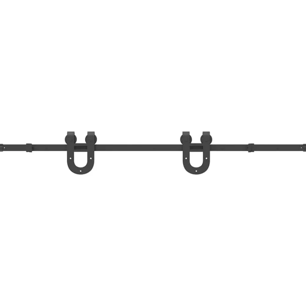 vidaXL Kit de quincaillerie de porte coulissante 183 cm Acier Noir