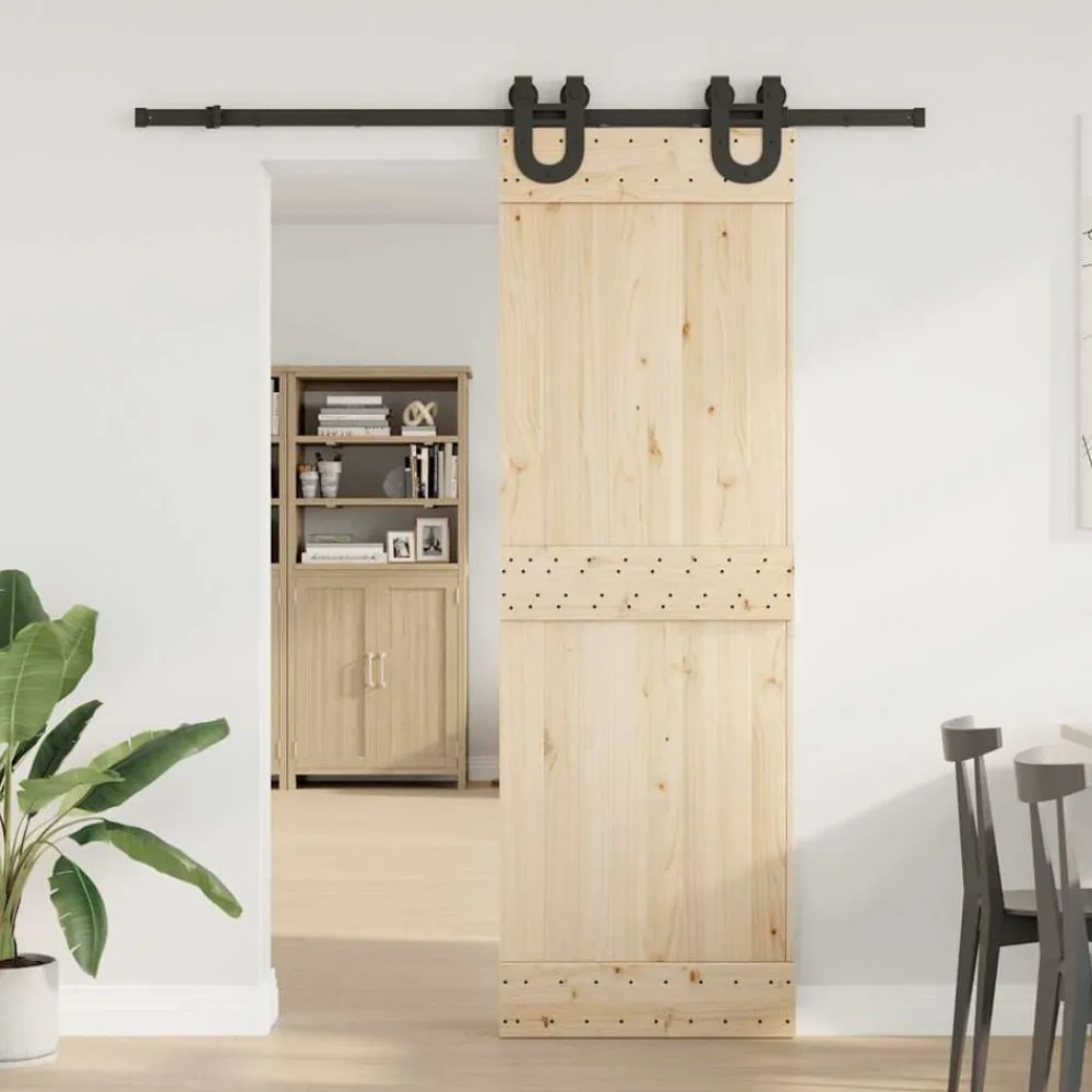 vidaXL Kit de quincaillerie de porte coulissante 183 cm Acier Noir