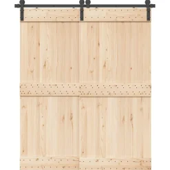 Matériaux De Construction-vidaXL Kit de quincaillerie de porte coulissante 183 cm Acier Noir