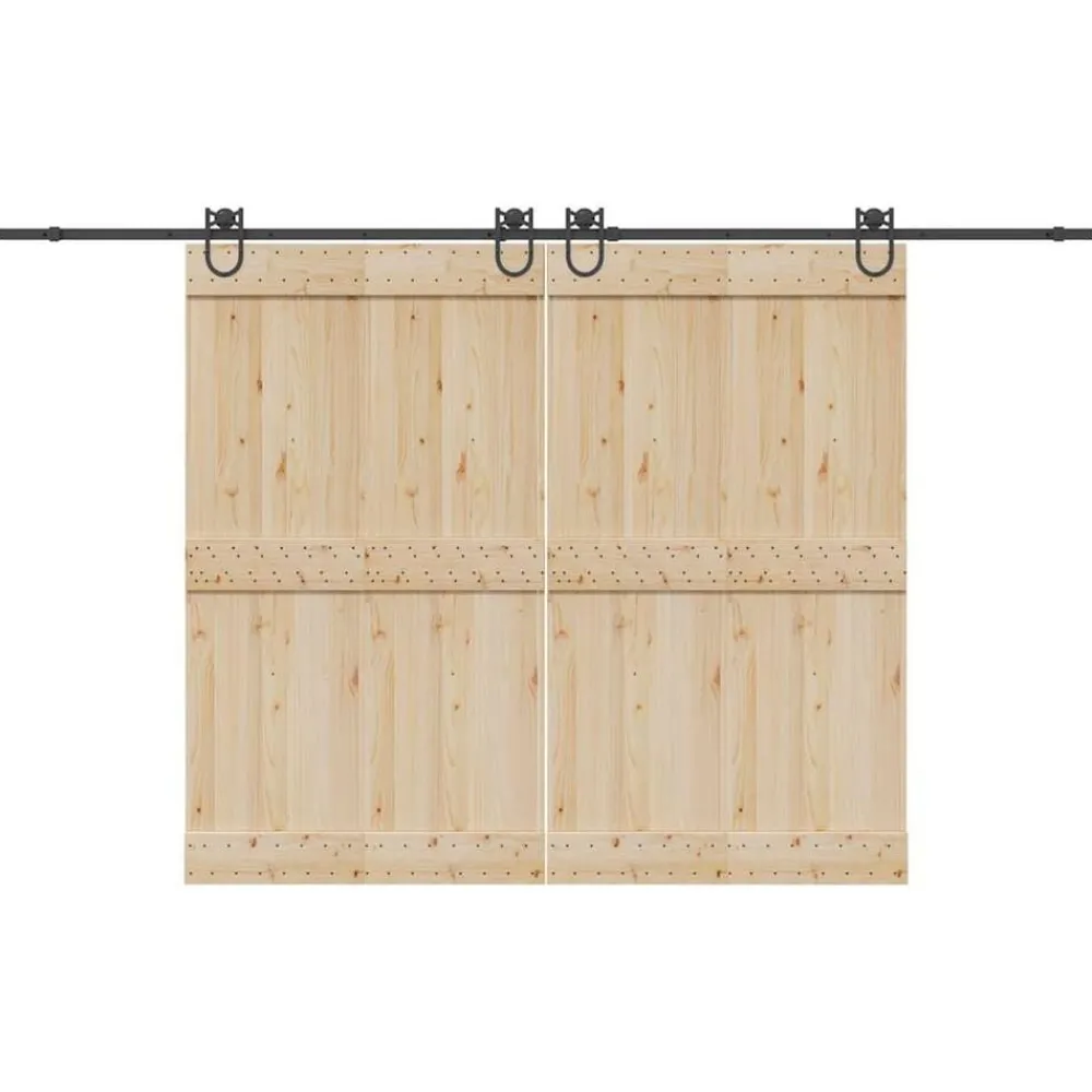 Matériaux De Construction-vidaXL Kit de quincaillerie de porte coulissante 366 cm acier noir