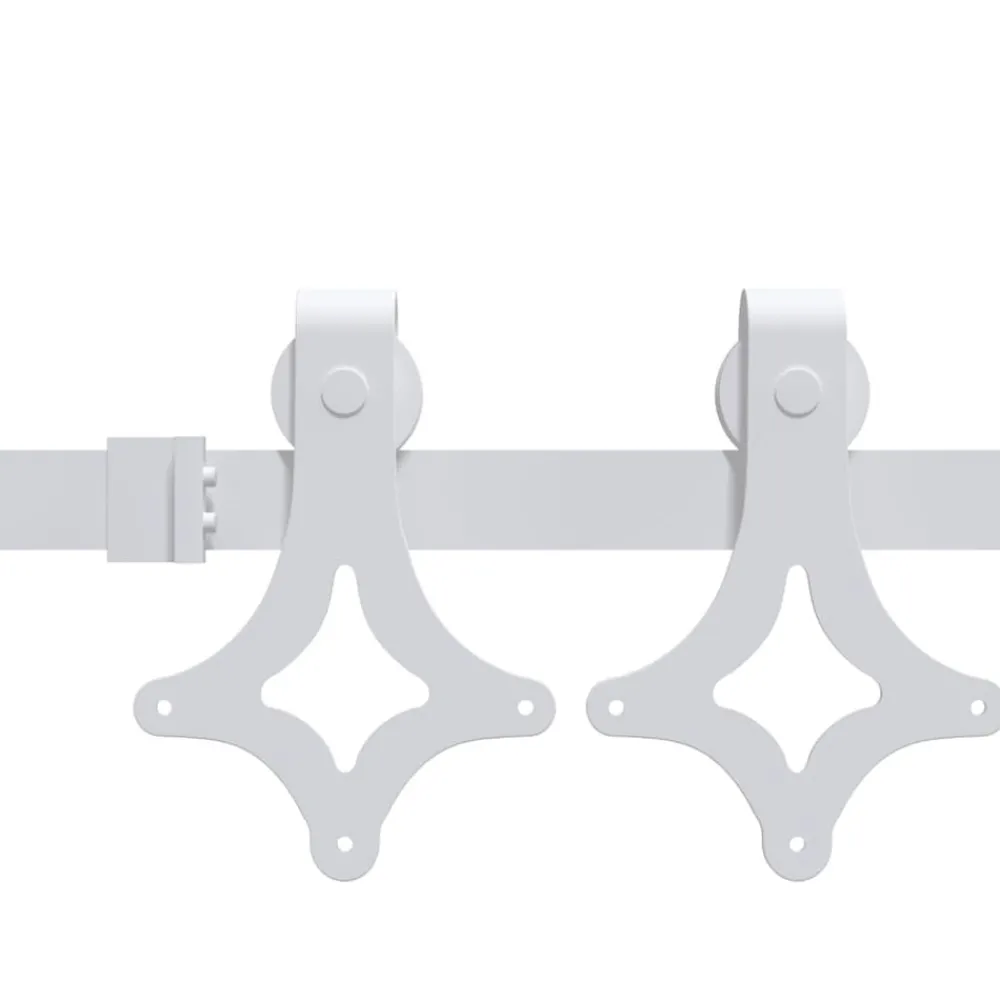 Matériaux De Construction-vidaXL Kit de quincaillerie de porte coulissante 183 cm Acier Blanc