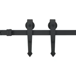 Matériaux De Construction-vidaXL Kit de quincaillerie de porte coulissante 183 cm Acier Noir