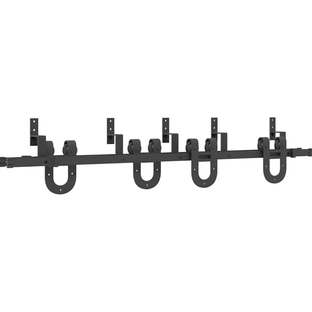 vidaXL Kit de quincaillerie de porte coulissante 183 cm Acier Noir