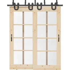 vidaXL Kit de quincaillerie de porte coulissante 183 cm Acier Noir