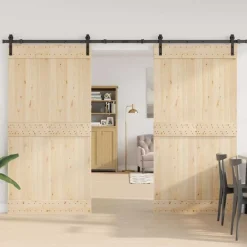 Matériaux De Construction-vidaXL Kit de quincaillerie de porte coulissante 305 cm acier noir