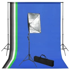 Appareils Photo-vidaXL Kit de studio photo avec toile de fond et boîte à lumière