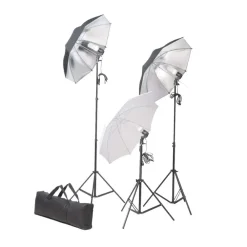 Appareils Photo-vidaXL Kit de studio photo avec ensemble d'éclairage et toile de fond Noir