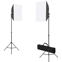 Appareils Photo-vidaXL Kit de studio photo boîtes à lumière toile de fond réflecteur Vert