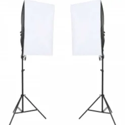 Appareils Photo-vidaXL Kit de studio photo avec éclairage et toile de fond