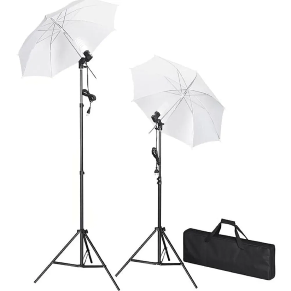 vidaXL Kit de studio photo avec toile de fond lampes et parapluies