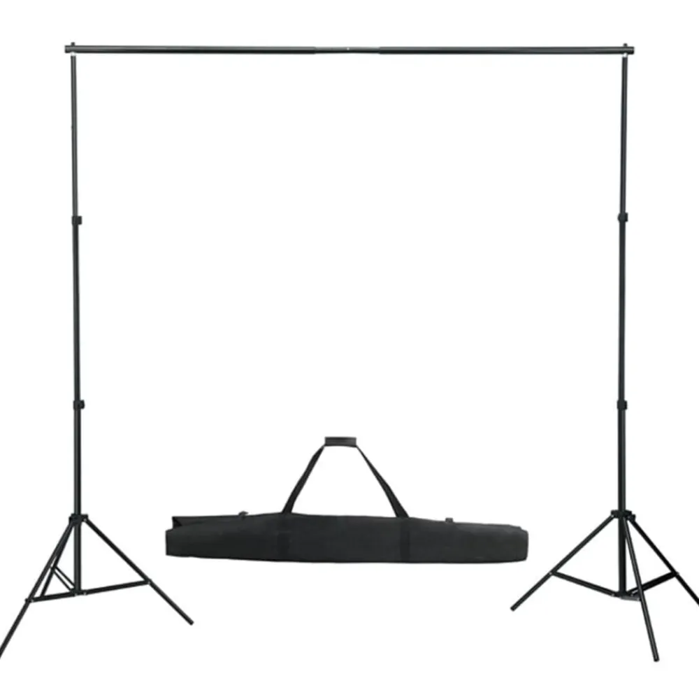 Appareils Photo-vidaXL Kit de studio photo avec lampes toile de fond et réflecteur Noir