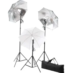 Appareils Photo-vidaXL Kit de studio photo avec lampes toile de fond et réflecteur Noir