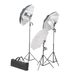 Appareils Photo-vidaXL Kit de studio photo avec lampes toile de fond et réflecteur Blanc