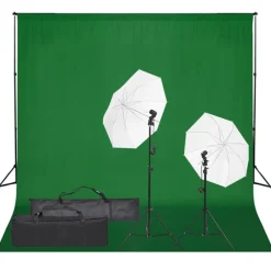 vidaXL Kit de studio photo avec éclairage et toile de fond