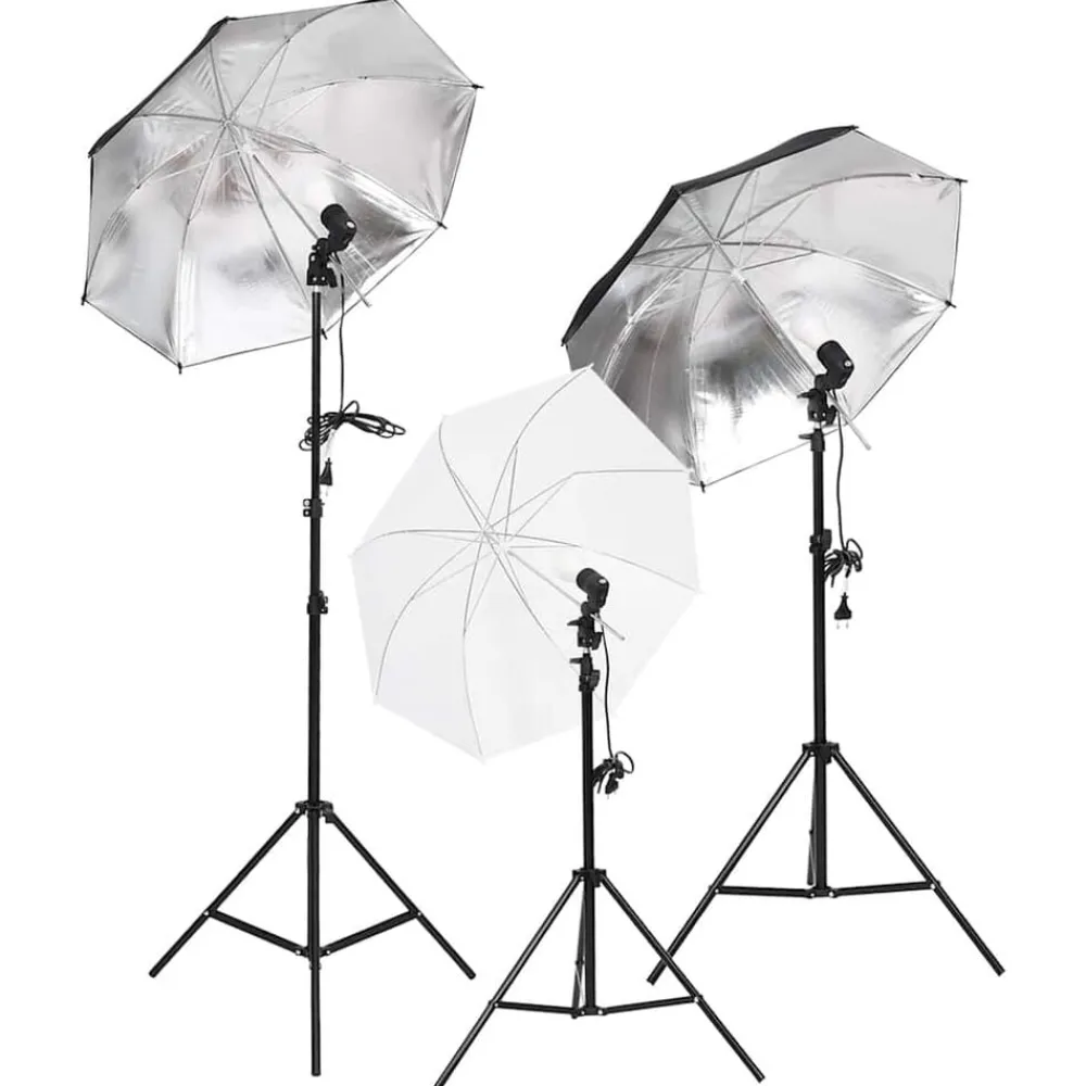 vidaXL Kit de studio photo avec éclairage toile de fond et réflecteur