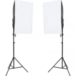 Appareils Photo-vidaXL Kit de studio photo avec éclairage et toile de fond