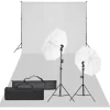 vidaXL Kit de studio photo avec éclairage et toile de fond