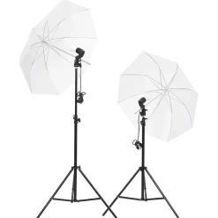Appareils Photo-vidaXL Kit de studio photo avec éclairage et toile de fond Blanc
