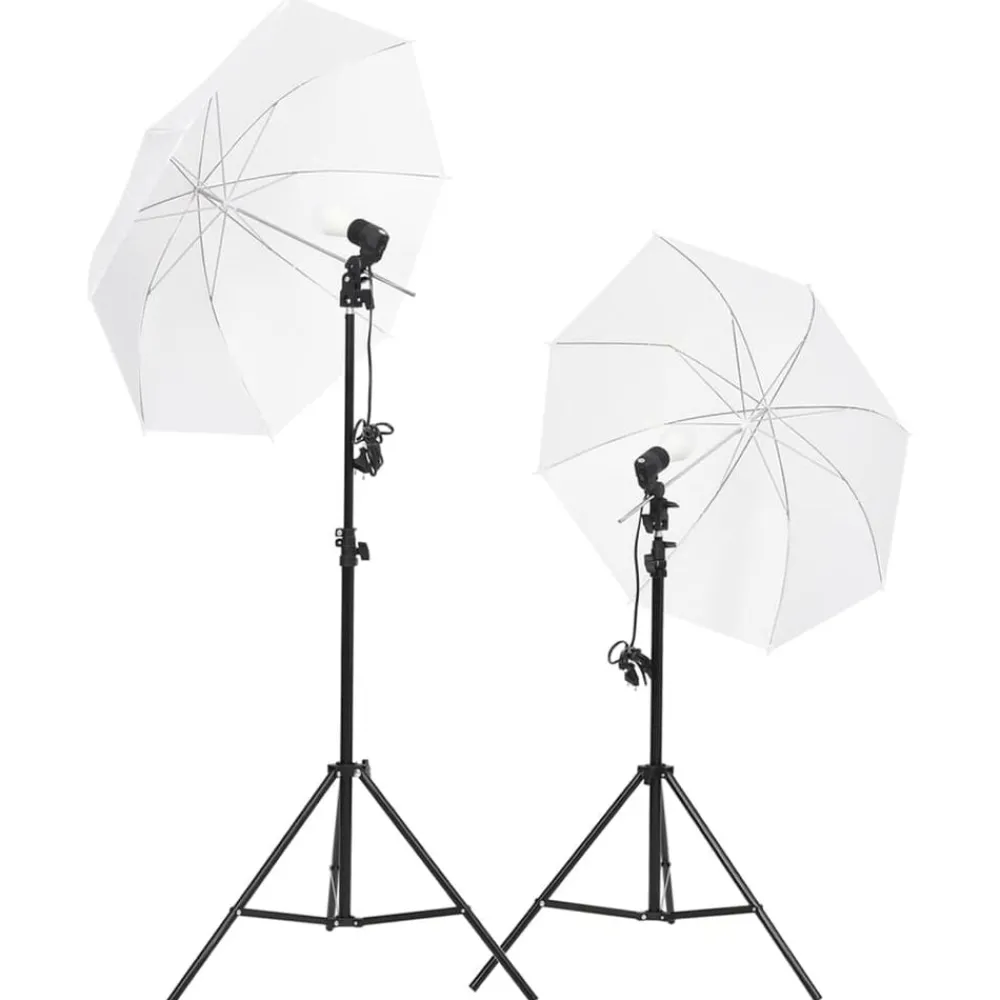 Appareils Photo-vidaXL Kit de studio photo avec éclairage et toile de fond Blanc