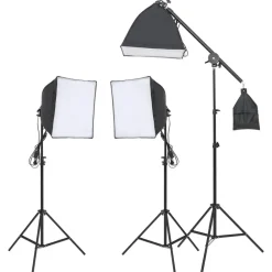 vidaXL Kit de studio photo avec éclairage et toile de fond