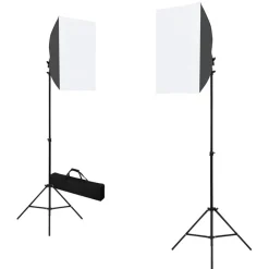 Appareils Photo-vidaXL Kit de studio photo avec boîtes à lumière et toile de fond Vert