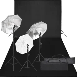 vidaXL Kit de studio photo avec éclairage et toile de fond
