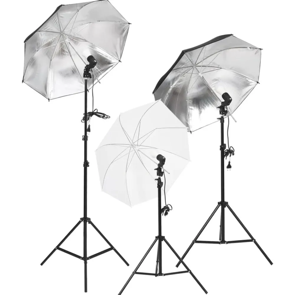 vidaXL Kit de studio photo avec éclairage toile de fond et réflecteur