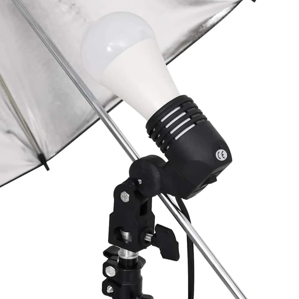 vidaXL Kit de studio photo avec éclairage toile de fond et réflecteur