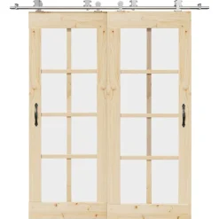 vidaXL Kit fixation porte coulissante 200 cm Acier inoxydable Argenté
