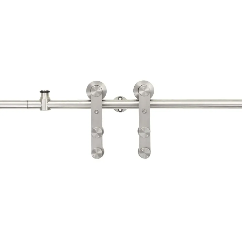 Matériaux De Construction-vidaXL Kit fixation porte coulissante 183 cm Acier inoxydable Argenté