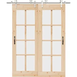 vidaXL Kit fixation porte coulissante 183 cm Acier inoxydable Argenté